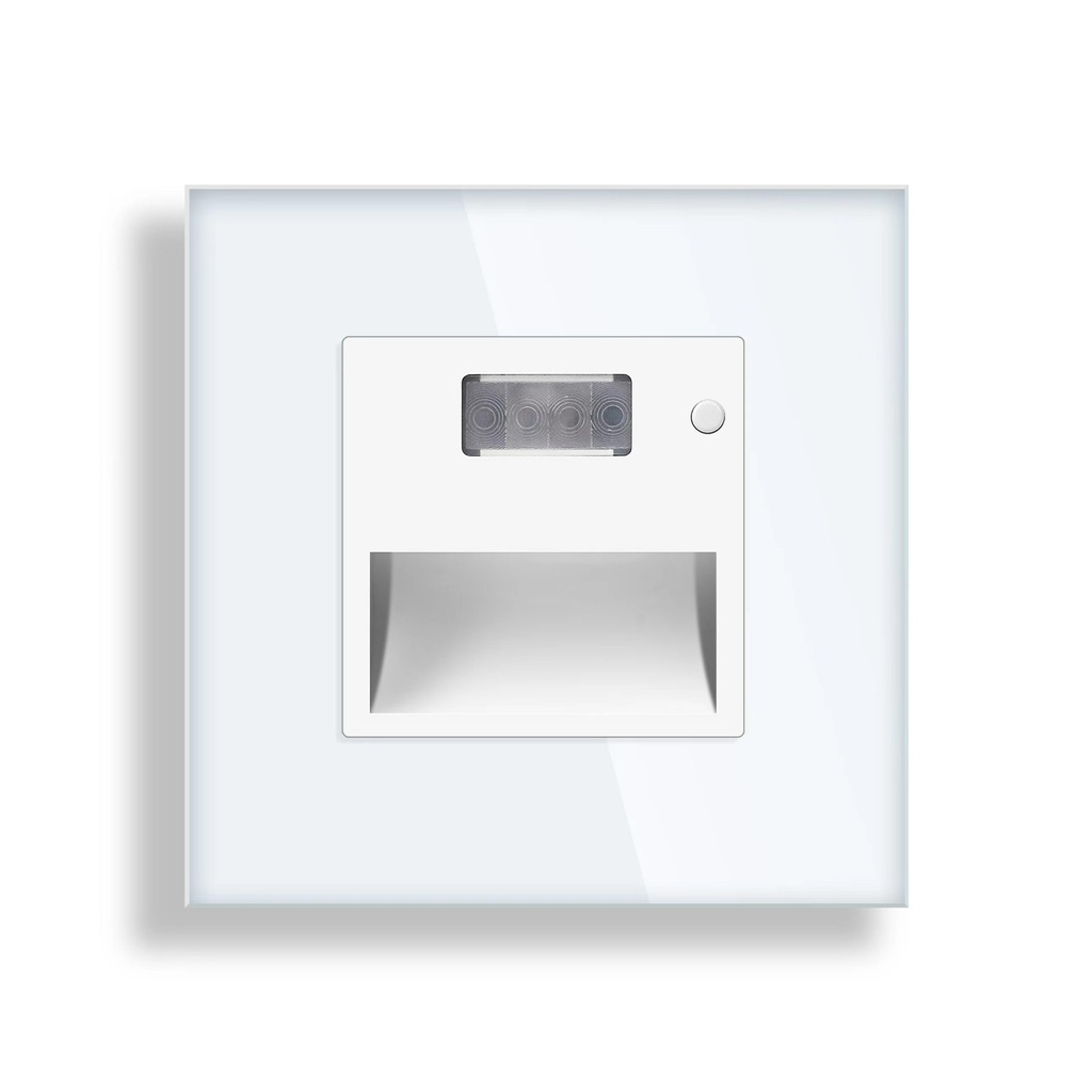 Kompletní podlahové světlo se skleněným rámečkem a pohybovým senzorem ROON R-Socket-FL-PIR-WW