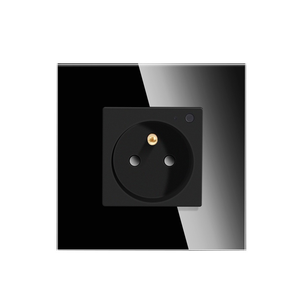 Kompletní skleněná zásuvka s měřením spotřeby ROON R-1Socket-PM-BB
