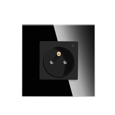 Kompletní skleněná zásuvka s měřením spotřeby ROON R-1Socket-PM-BB