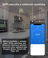 Kompletní skleněná zásuvka s měřením spotřeby ROON R-1Socket-PM-WW