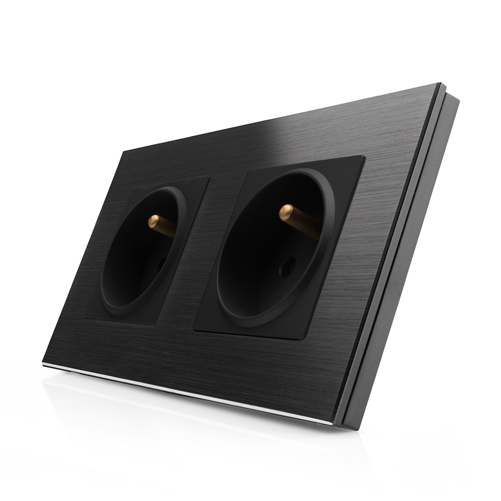 Kompletni-dvojzasuvka-s-rameckem-z-brouseneho-hliniku-ROON-R-2Socket-FR-ALU-BB