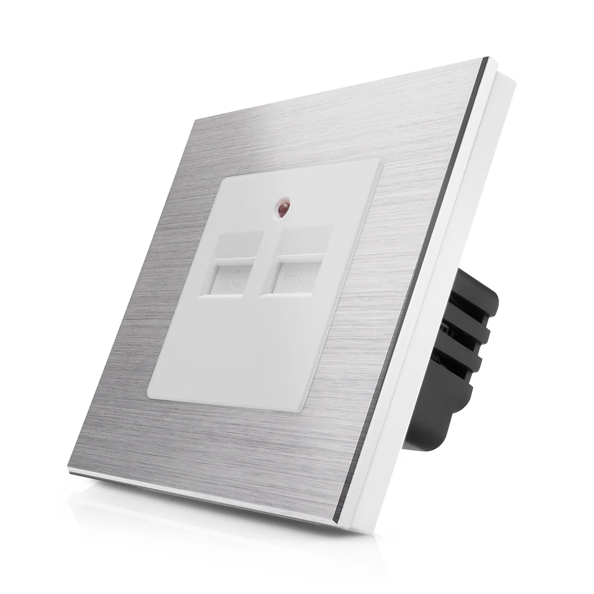 Kompletní USB nabíječka s hliníkovým rámečkem ROON R-Socket-USB-ALU-SW