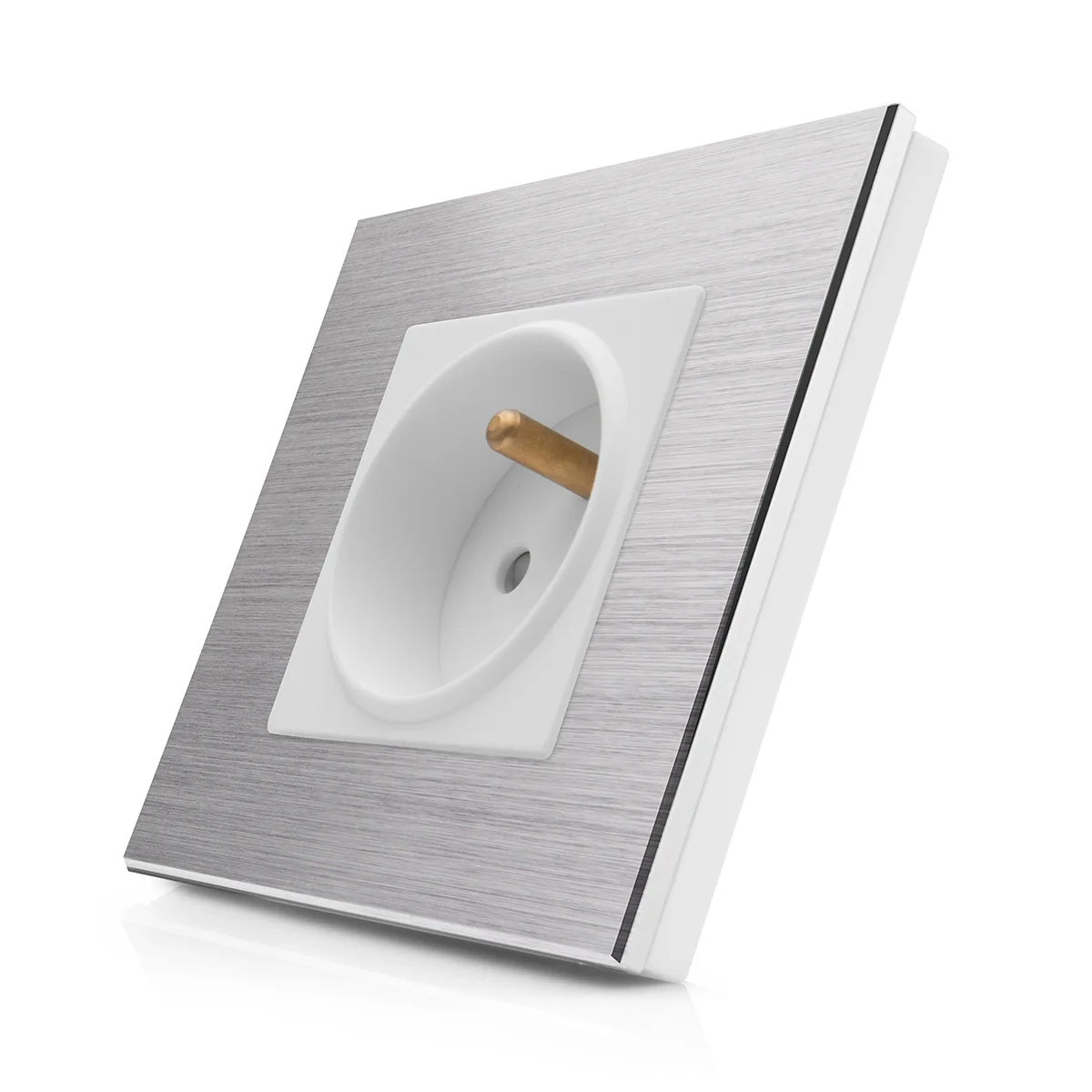 Kompletní zásuvka s hliníkovým rámečkem ROON R-1Socket-FR-ALU-SW