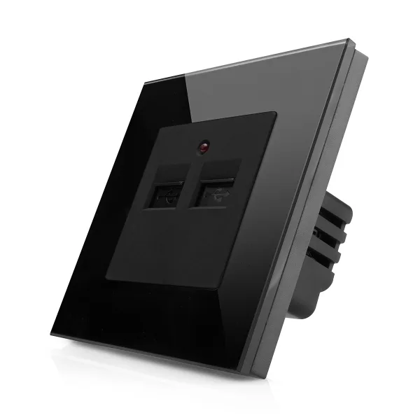 Kompletní USB nabíječka ve skleněném rámečku R-Socket-USB-BB