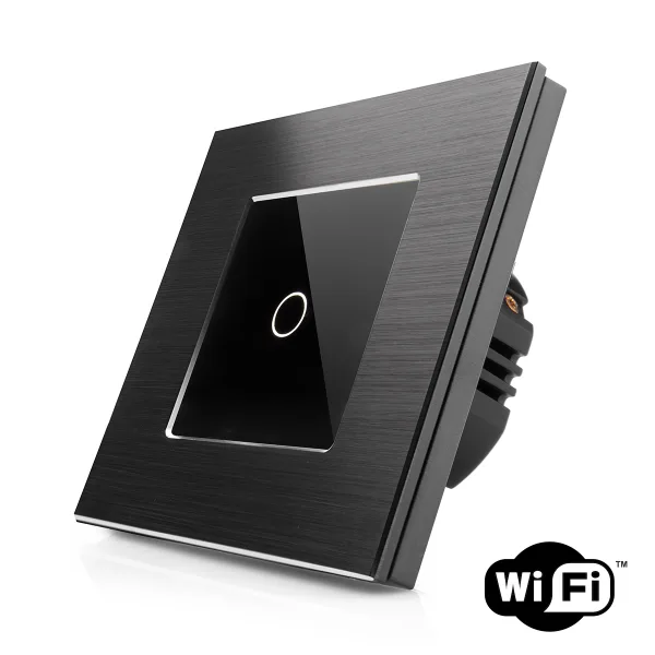 Dotykový vypínač z broušeného hliníku s wifi R-T601-wifi-ALU-BB