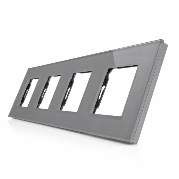 Skleněný rámeček pro 4 zásuvkové moduly ROON - R-4SR-GR