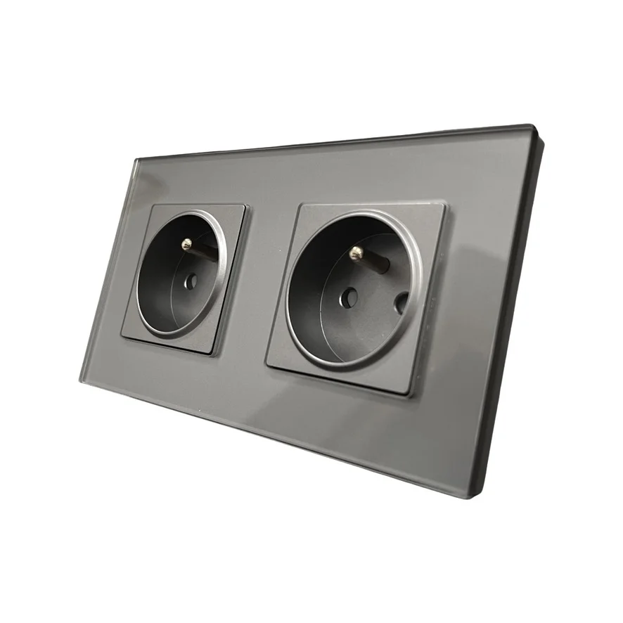 Kompletní skleněná zásuvka ROON R-2Socket-FR-GR