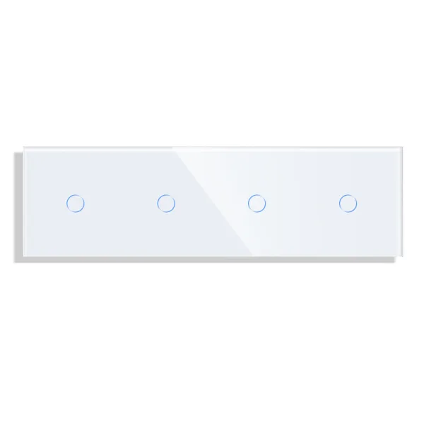 Skleněný panel pro 4 jednoduché vypínače ROON - R-1C/1C/1C/1C-W