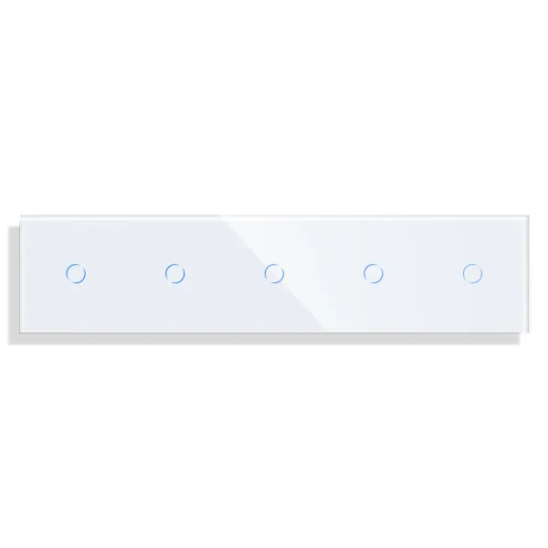 Skleněný panel pro 5 jednoduchých vypínačů ROON - R-1C/1C/1C/1C/1C-W
