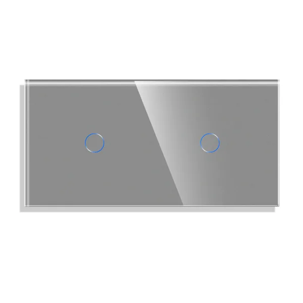Skleněný panel pro 2 jednoduché vypínače ROON - R-1C/1C-GR
