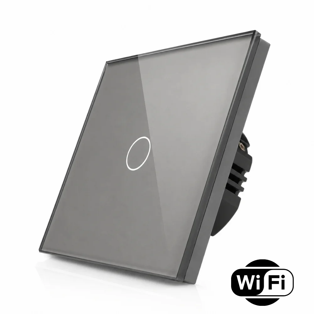 Skleněný dotykový schodišťový vypínač s wifi R-T601SW-GR Gray Glass