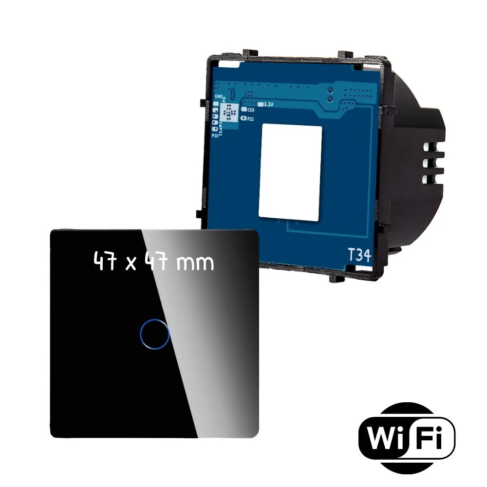 Dotykový vypínač R-T601SW+CR-B Black Glass