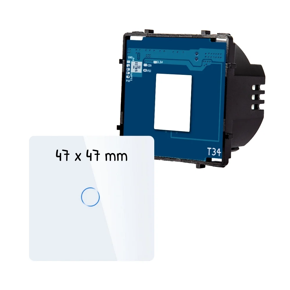 Modul dotykového tlačítka s indikací RT-C801IH+CR-W (230V) White Glass