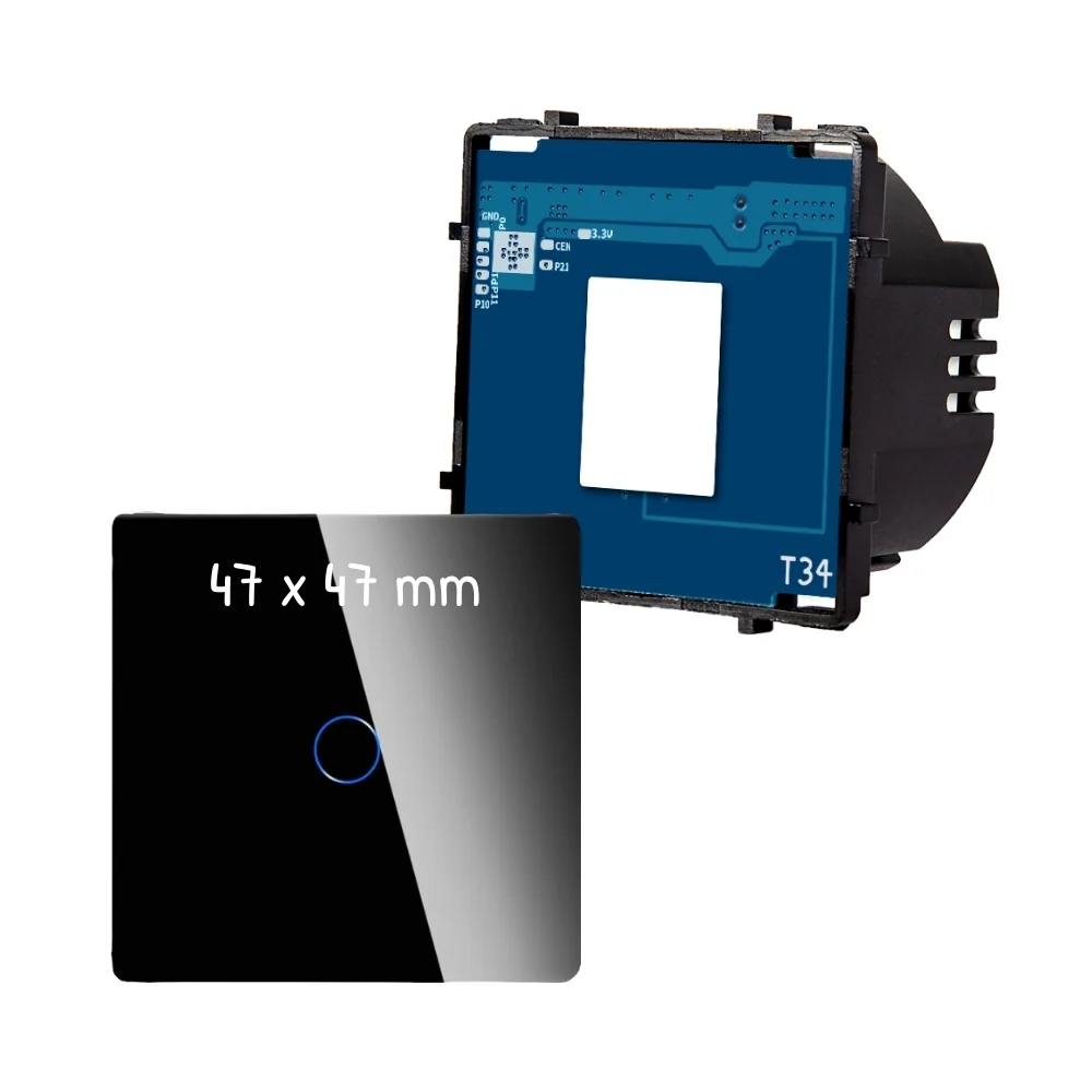 Modul dotykového tlačítka s indikací RT-C801IH+CR-B (230V) Black Glass