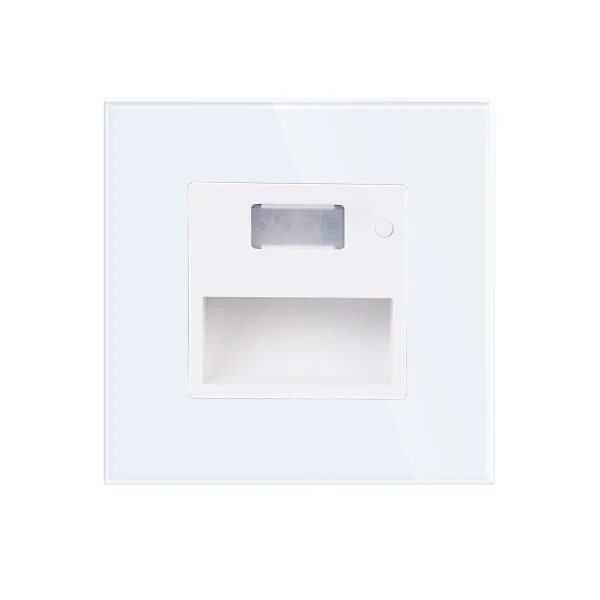 Kompletní podlahové LED světlo s PIR senzorem ve skleněném rámečku ROON R-Socket-FL-PIR-WW
