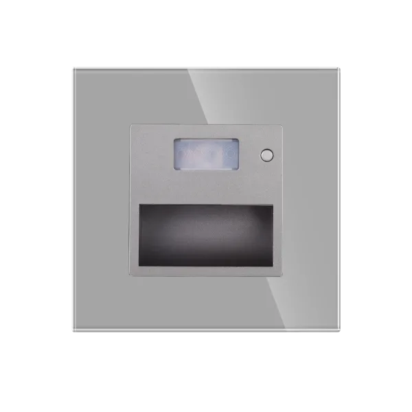 Kompletní podlahové LED světlo s PIR senzorem ve skleněném rámečku ROON R-Socket-FL-PIR-GR