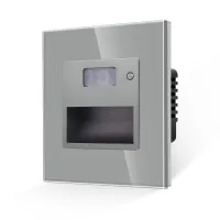 Kompletní podlahové LED světlo s PIR senzorem ve skleněném rámečku ROON R-Socket-FL-PIR-WW Bílá Sklo