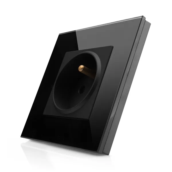 Kompletní 230V zásuvka ve skleněném rámečku R-1Socket-FR-BB