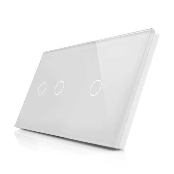 Skleněný panel pro dvojitý a jednoduchý vypínač ROON - R-2C/1C-W