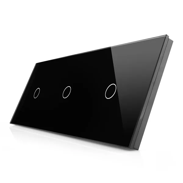 Skleněný panel pro 3 jednoduché vypínače ROON - R-1C/1C/1C-B