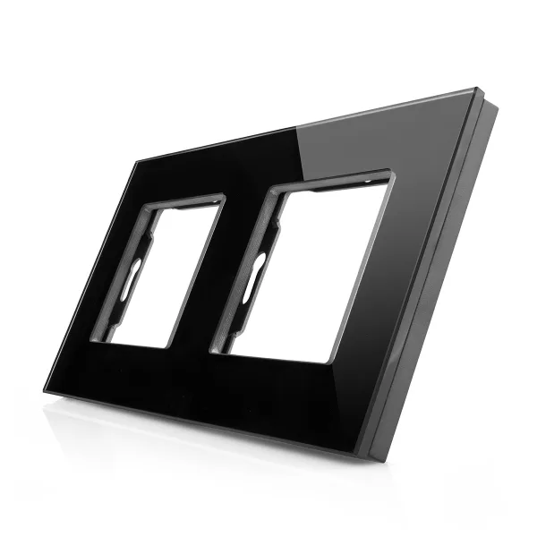 Skleněný rámeček pro 2 zásuvkové moduly ROON - R-2SR-B