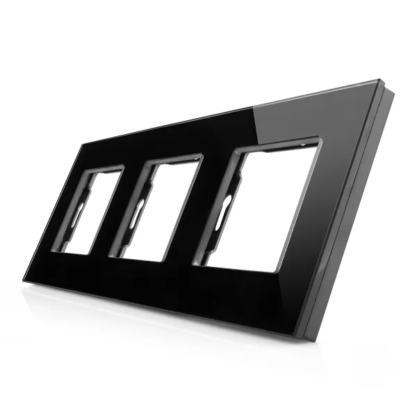 Skleněný rámeček pro 3 zásuvkové moduly ROON - R-3SR-B